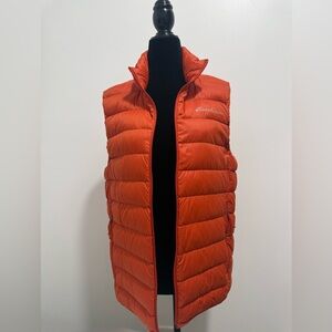 Eddie Bauer Orange Quilted Down Puffer Vest